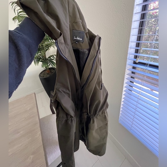 NWOT- Sam Edelman- Peplum Rain Anorak in green Size L - Picture 3 of 12